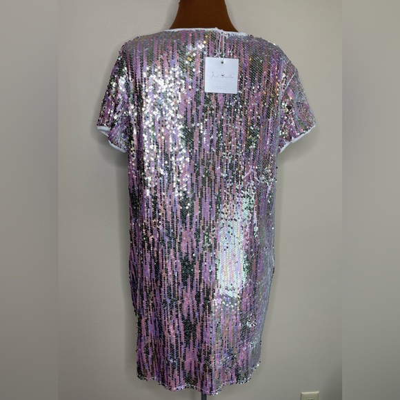 Sequin Mini Dress in Pink and Silver - Picture 4 of 12